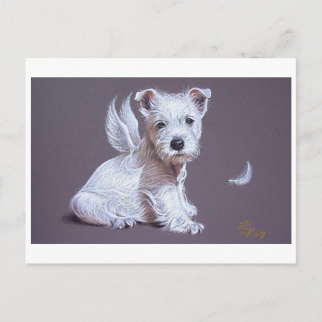 Carte Postale Westie Angel (Devant)