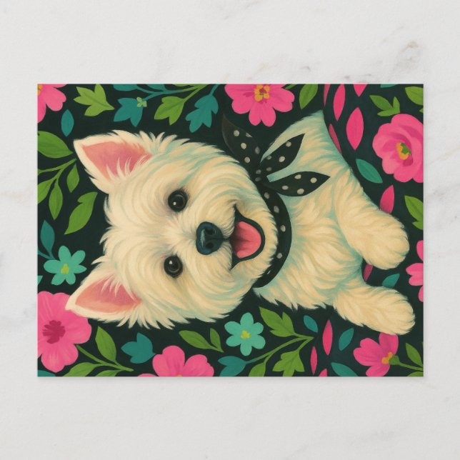 Carte Postale Westie chic (Devant)