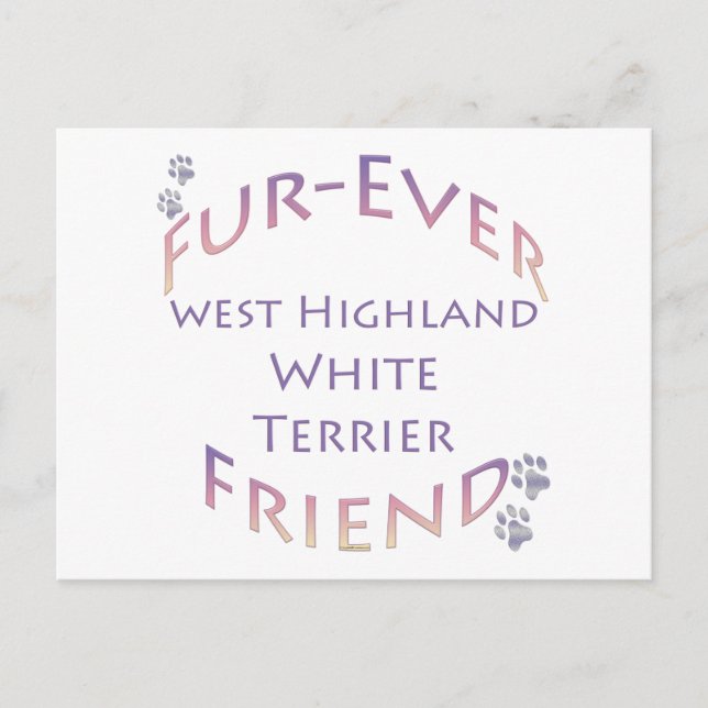 Carte Postale Westie Furever Friend (Devant)
