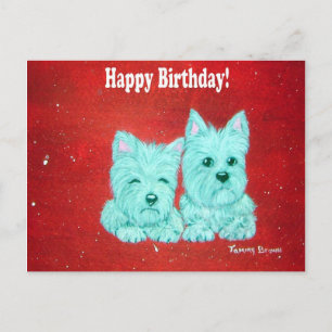 Carte postale Westie Happy Birthday