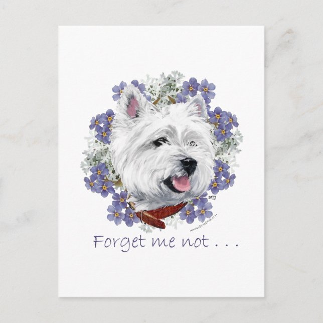 Carte Postale Westie Ne m'oubliez pas (Devant)