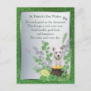 Carte Postale Westie Pup Numéro Un Santé Chance Bonheur Souhaits