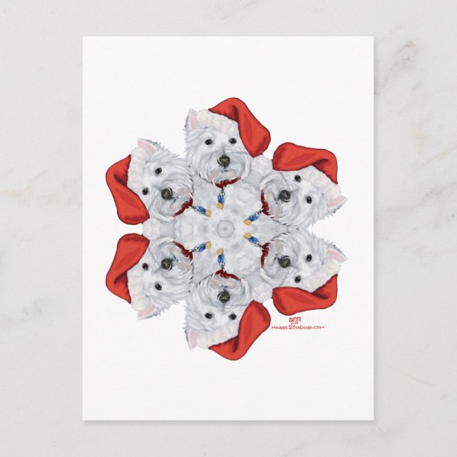 Carte Postale Westie Snowflake (Devant)