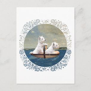 Carte Postale Westies prennent la mer