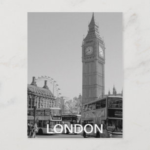 Carte postale Westminster London en noir et blanc