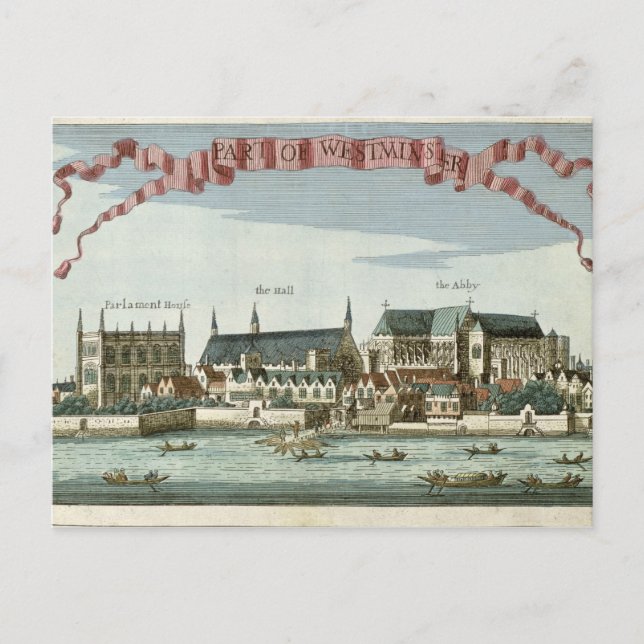 Carte Postale Westminster montrant l'abbaye (Devant)