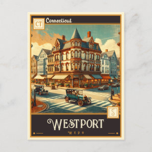 Carte Postale Westport, Connecticut VINTAGE