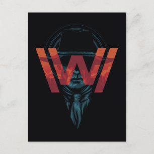 Carte Postale Westworld   L'homme en noir logo graphique