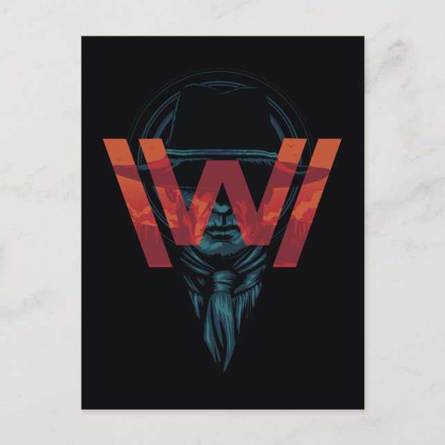 Carte Postale Westworld | L'homme en noir logo graphique (Devant)
