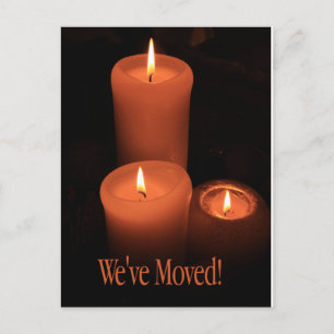 Carte Postale We've Moved!    Burning candles christmas