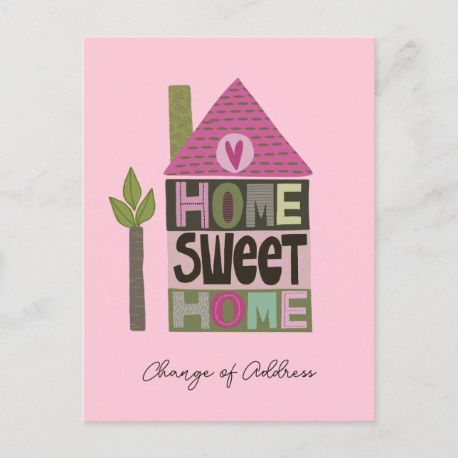 Carte Postale We've moved change of address whimsical lettering  (Devant)