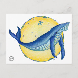 Carte Postale Whale Art, Sirian Starseed, Whale Postcard