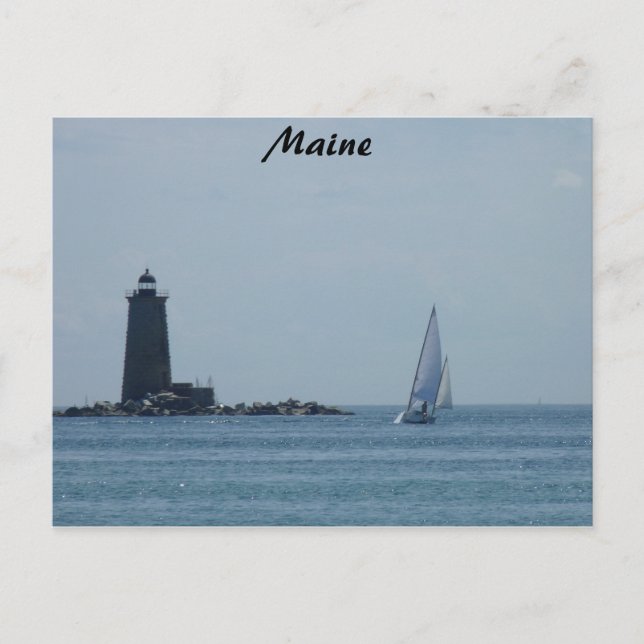 Carte Postale Whaleback Light et Voilier (Devant)