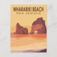 Wharariki Beach New Zealand Travel Art Vintage