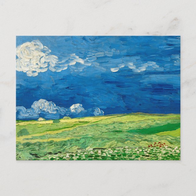 Carte Postale Wheatfield Under Thunderclouds par Vincent van Gog (Devant)