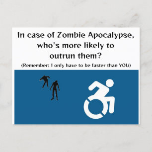 Carte Postale Wheelchair user escapes in Zombie Apocalypse