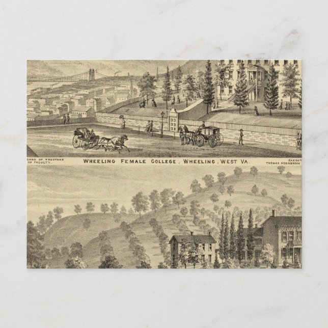 Carte Postale Wheeling Female College, Wheeling (Devant)