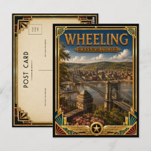 Carte Postale Wheeling Virginie-Occidentale Art Déco Vintage Âge