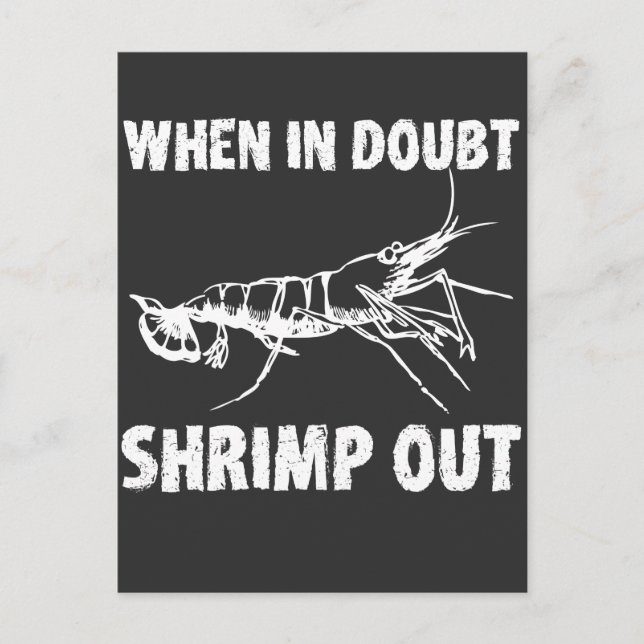 Carte Postale When in Doubt Shrimp out Funny (Devant)