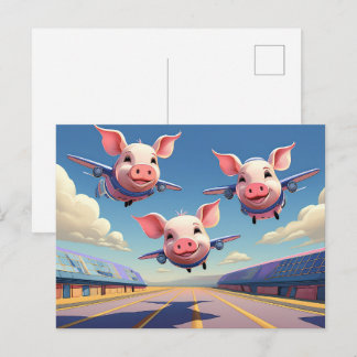 Carte Postale When Pigs Fly Funny Pigs Airport