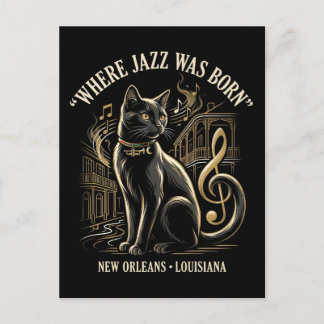 Carte Postale Where Jazz Was Born New Orleans Black Cat Heritage