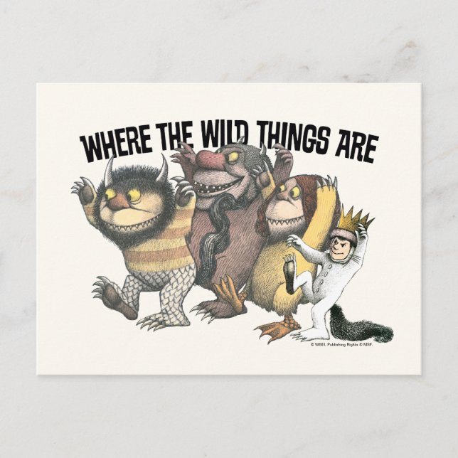 Carte Postale Where the Wild Things Are Characters & Logo (Devant)