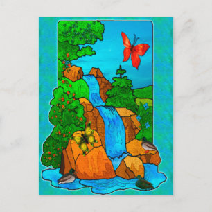 Carte Postale Whimsey Falls Nature Imaginaire Art