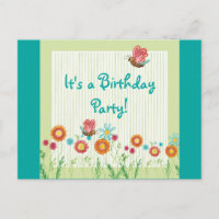 Whimsey Fleurs Fille Invitation de fête d'annivers