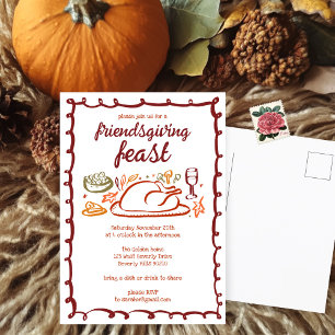 Carte Postale Whimsgiving Friendsgiving Dîner sur mesure
