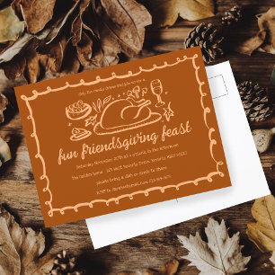 Carte Postale Whimsgiving Friendsgiving Dîner sur mesure