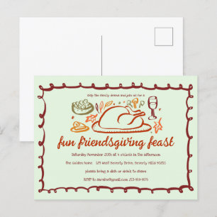 Carte Postale Whimsgiving Friendsgiving Dîner sur mesure