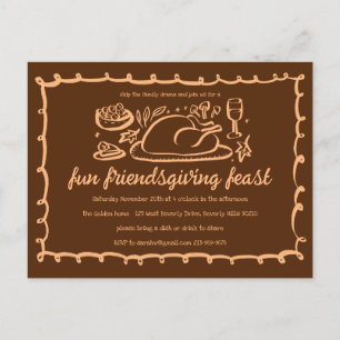 Carte Postale Whimsgiving Friendsgiving Dîner sur mesure