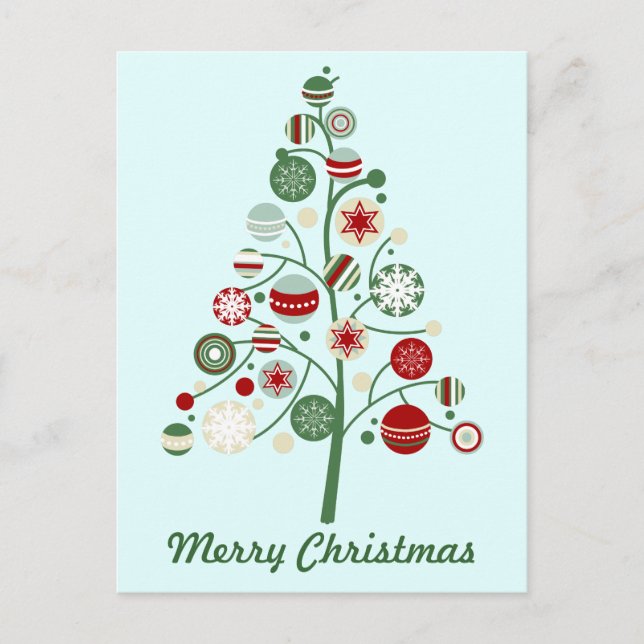 Carte postale Whimsical Christmas Holiday Tree (Devant)