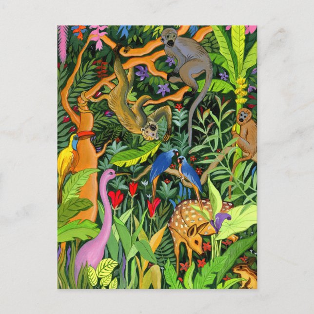 Carte postale Whimsical Forest Animaux (Devant)