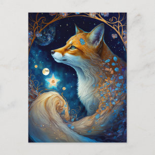 Carte Postale Whimsical Fox Imaginaire Art