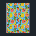 Carte Postale Whimsical Funny Salade Motif bleu<br><div class="desc">J'espère que vous aimez ce design charmant. Ajoutez votre propre texte à l'avant ou à l'arrière. Consultez mon magasin pour trouver des articles plus assortis comme des autocollants, des tasses, des serviettes, du papier d'emballage ainsi que d'autres motifs mignons. Merci d'avoir fait des emplettes avec moi ! Si vous voulez...</div>