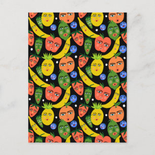 Carte Postale Whimsical Funny Salade Motif Noir