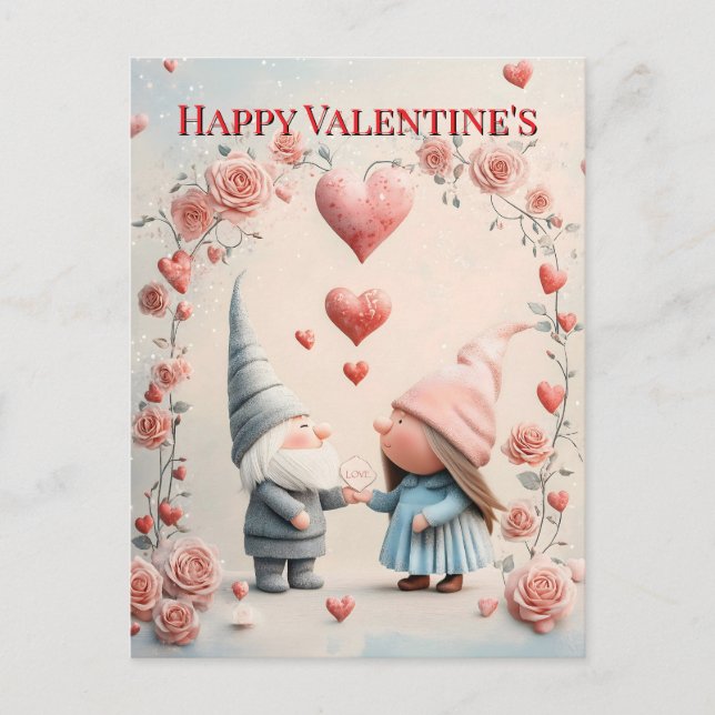Carte Postale Whimsical Gnome Love : Adorable Valentine's Day Ar (Devant)
