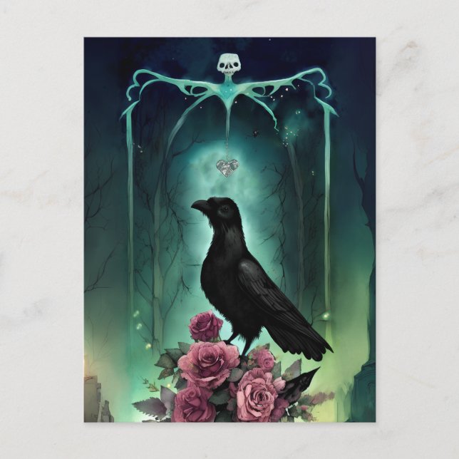 Carte postale Whimsical Gothic Raven (Devant)
