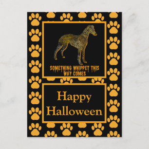 Carte Postale Whippet italien Greyhound Dog Silhouette Halloween