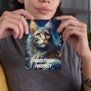Carte Postale Whiskers et Sapphire : Un regard bleu chats