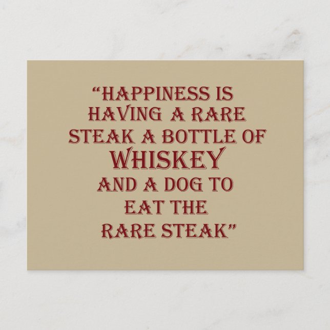 Carte Postale Whiskey cite d'étranges paroles d'alcool (Devant)