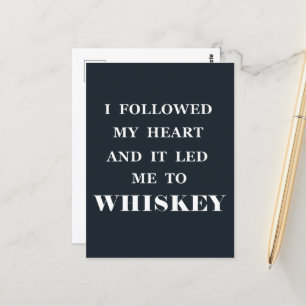 Carte Postale Whiskey cite d'humoristiques paroles d'alcool cade
