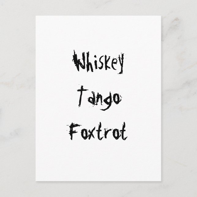 Carte Postale Whiskey Tango Foxtrot (Devant)