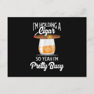 Carte Postale Whisky que je tiens cigare donc ouais je suis asse