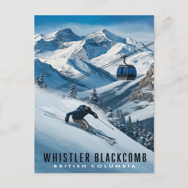 Carte Postale Whistler Blackcomb : Ski sur les sommets (Devant)
