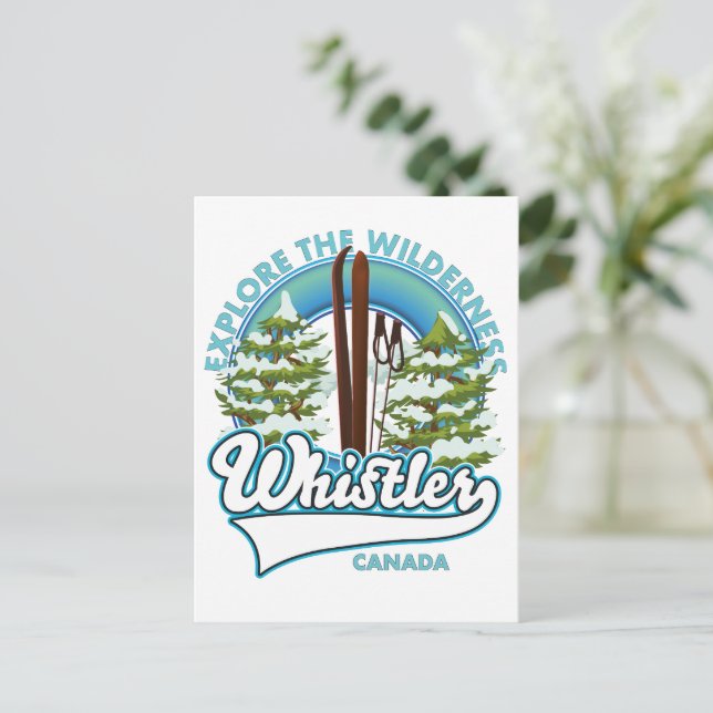 Carte Postale Whistler Canada, explorer la nature, logo ski (Debout devant)