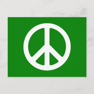 Carte Postale White and Green Peace Symbol
