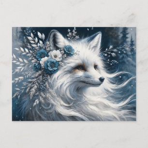 Carte Postale White Arctic Fox Winter Wonderland