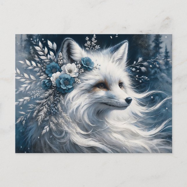 Carte Postale White Arctic Fox Winter Wonderland (Devant)